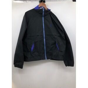 Radical Black 90s Mesh Lined Full Zip Acrylic Coated Nylon Golf Windbreaker - L